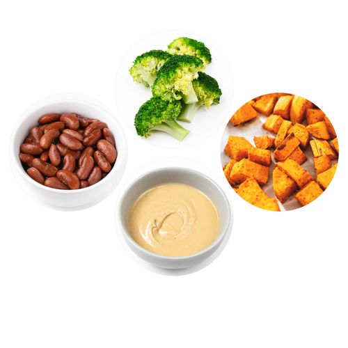 Kidney Beans (1.25 cups), Broccoli, Tahini, and Sweet Potato | EatLove