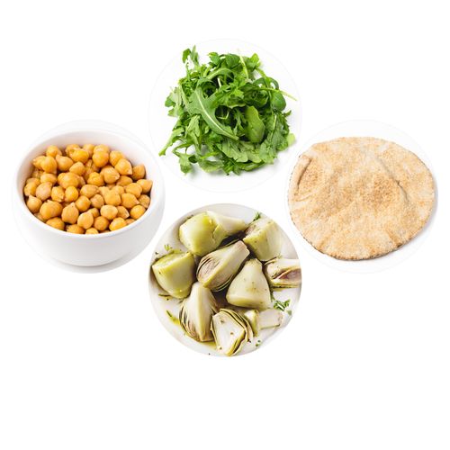 Chickpeas (1 cup), Artichokes, Arugula, and Pita | EatLove